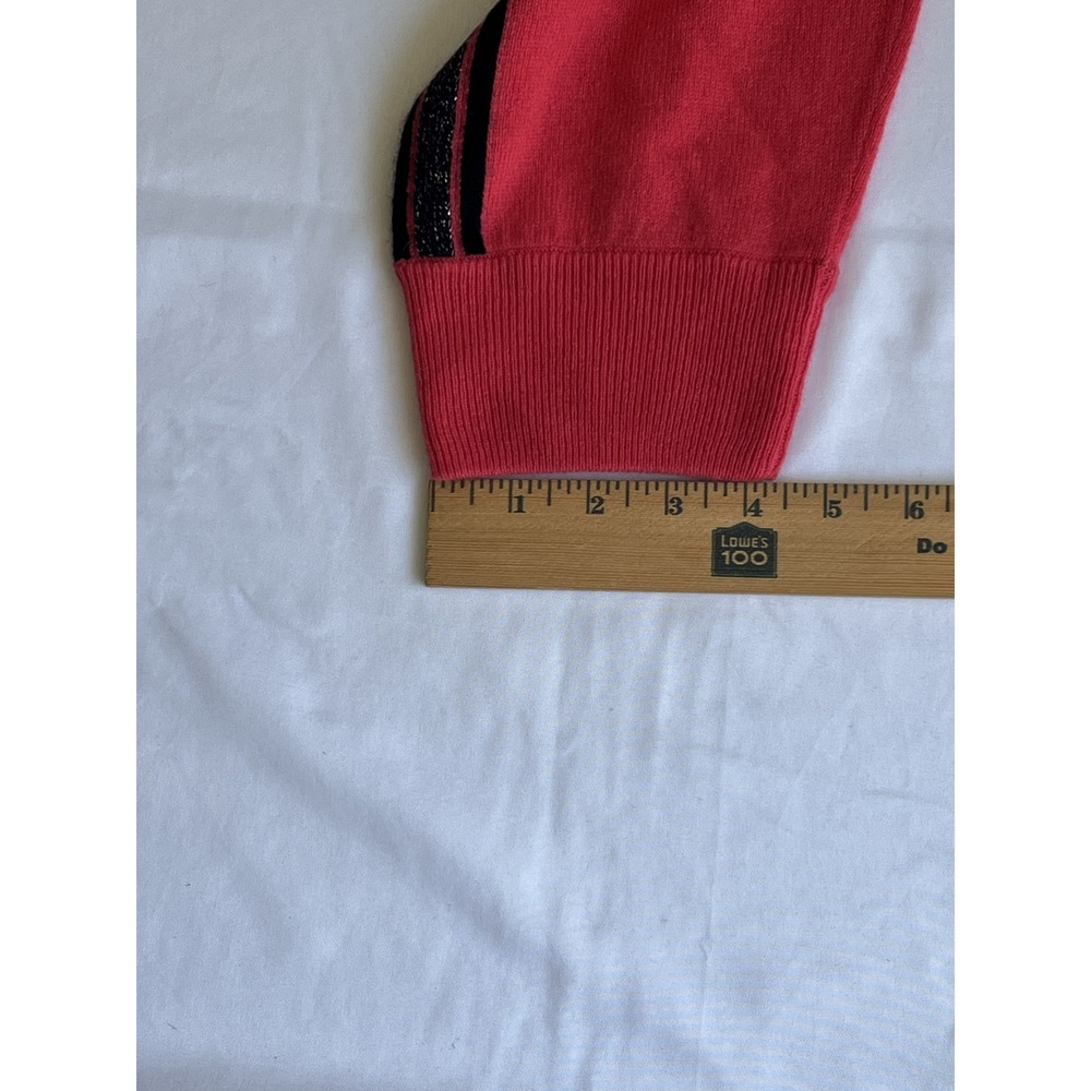 Juicy Couture Black Label Coral 100% Cashmere Track Pants Glitter Stripe Large - Picture 8 of 9